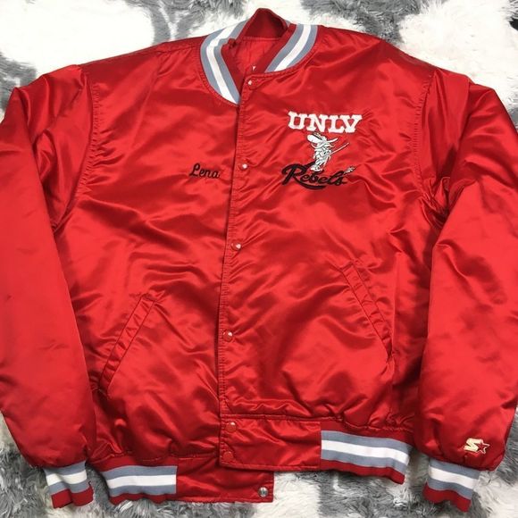 STARTER Jackets & Coats Unlv Rebels Satin Jacket Xxl With Spell Out